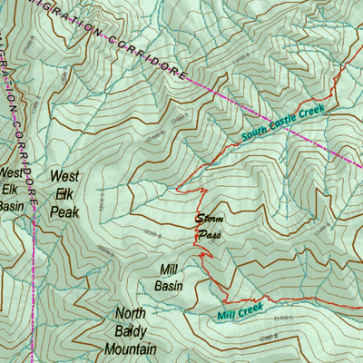 Colorado Unit 54 Elk Concentrations on a Land Ownership Base, the Hybrid Preview 3