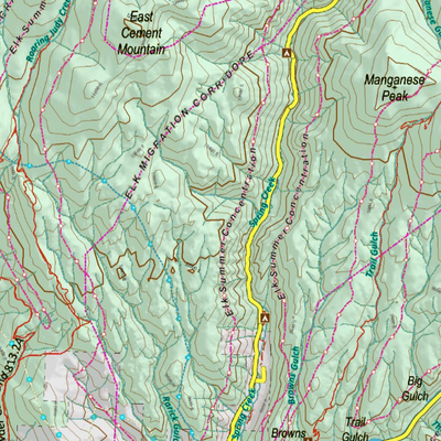 Colorado Unit 55 Elk Concentrations on a Land Ownership Base, the Hybrid Preview 2