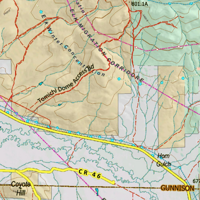 Colorado Unit 551 Elk Concentrations on a Land Ownership Base, the Hybrid Preview 2