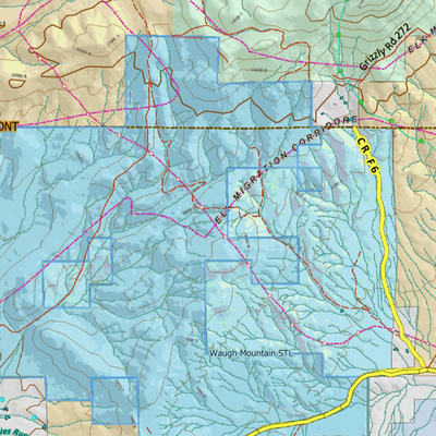Colorado Unit 58 Elk Concentrations on a Land Ownership Base, the Hybrid Preview 2