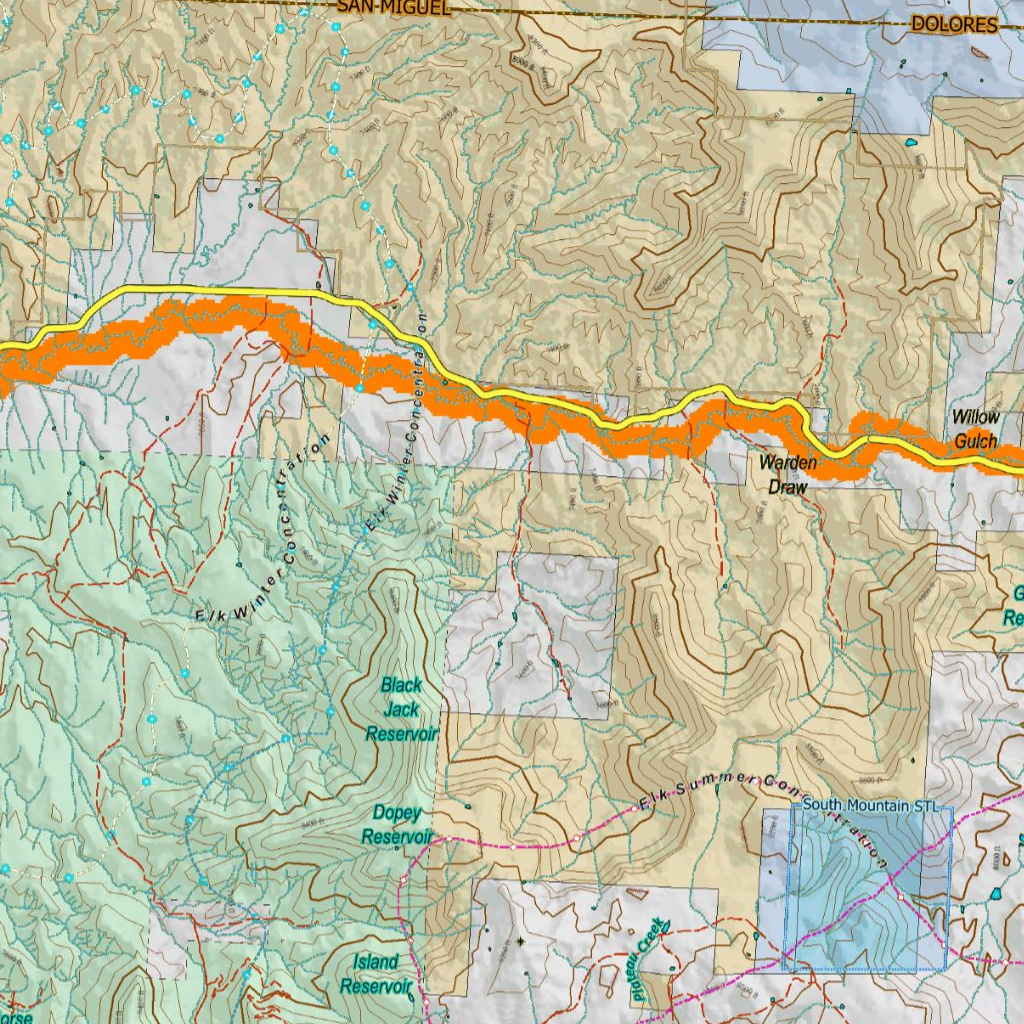 Colorado Unit 70 Elk Concentrations on a Land Ownership Base, the ...