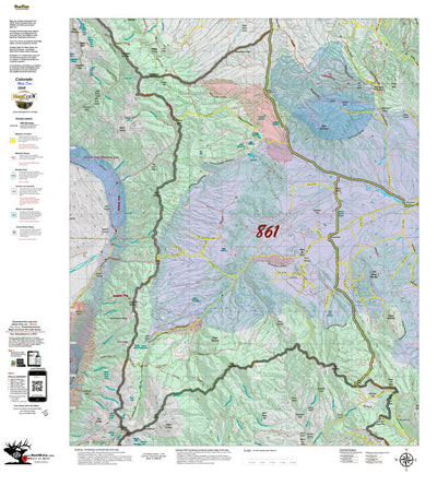 Colorado HuntData LLC Colorado Unit 861 Mule Deer Concentrations digital map
