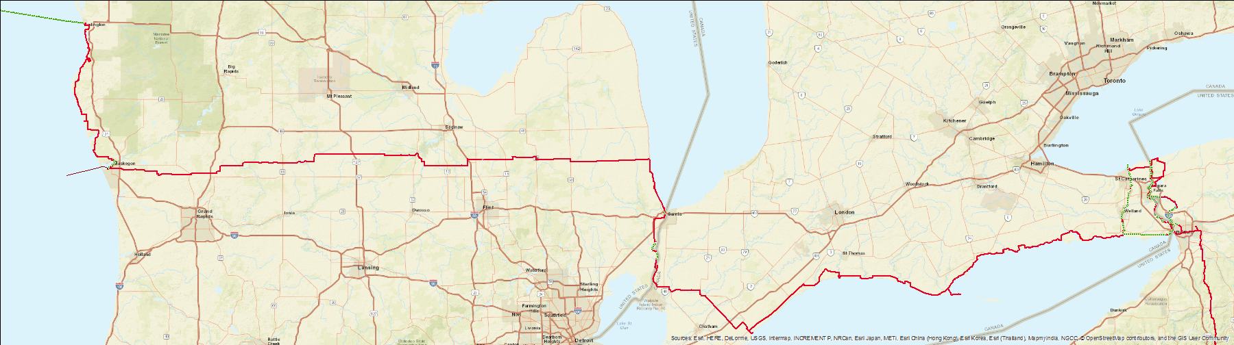Great Lakes Bike Tour part 1 Map by Crossover Ventures LLC Avenza Maps