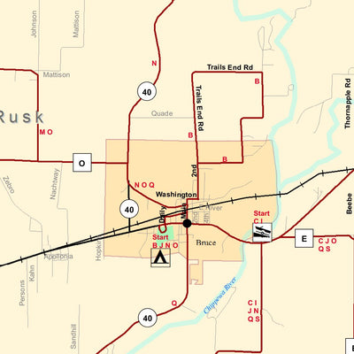 Crossover Ventures LLC Rusk County Bike Rides digital map