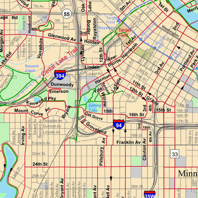 Crossover Ventures LLC Twin Cities Bike Map digital map