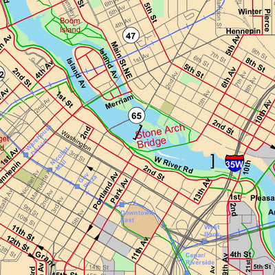 Crossover Ventures LLC Twin Cities Bike Map Sampler digital map