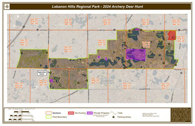 Lebanon Hills Regional Park - Deer Hunt Map - Aerial Photo Preview 1