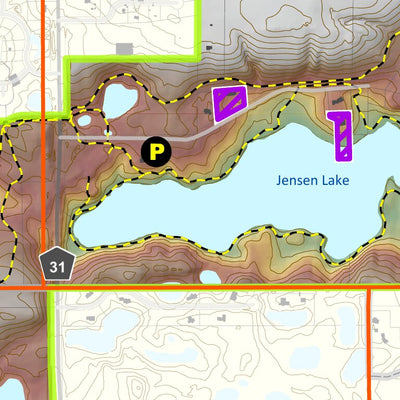 Dakota County, Minnesota Lebanon Hills Regional Park - Deer Hunt Map - Topo digital map