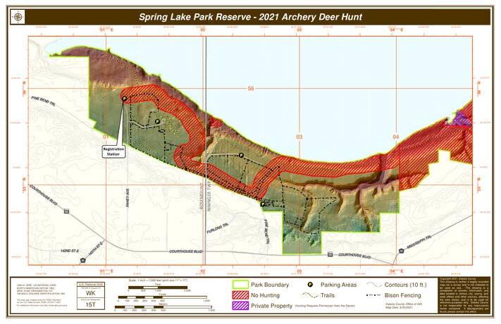 Spring Lake Minnesota Map Spring Lake Park Reserve - Deer Hunt Map - Topo by Dakota County ...
