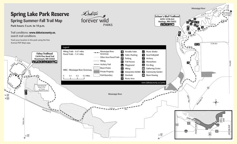 Spring Lake Mn Map Spring Lake Park Reserve - Summer Map by Dakota County, Minnesota ...