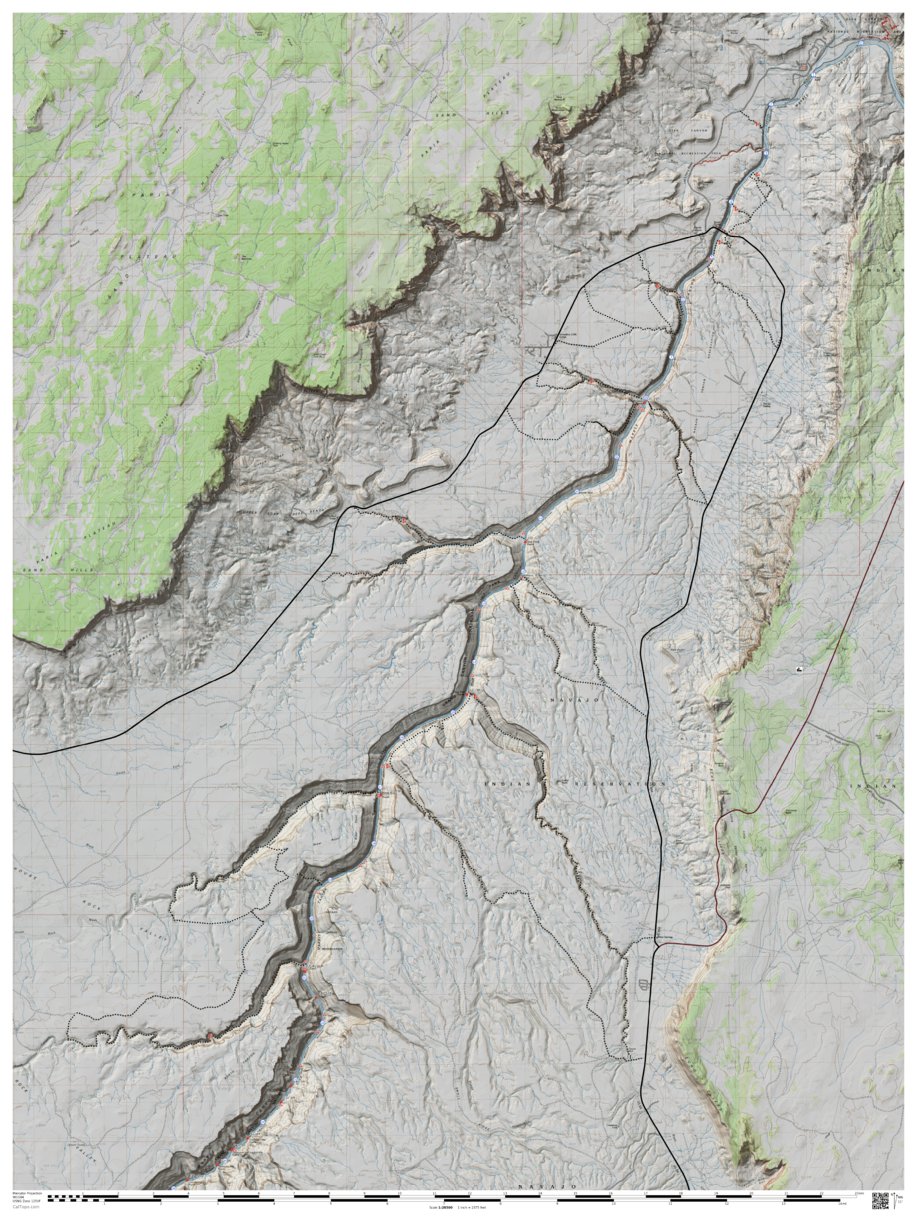 #1 Grand Canyon River Rafting & Canyoneering Miles 0 to 26 Map by ...