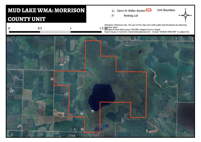 Mud Lake WMA - Morrison County Unit Map by DavidSieberg | Avenza Maps