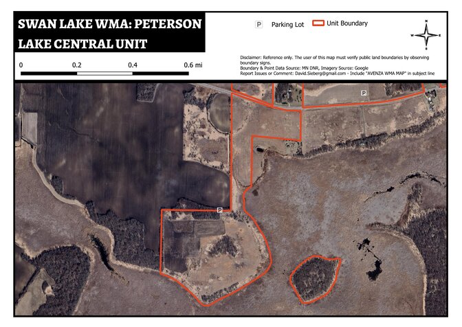 Swan Lake WMA - Peterson Lake Central Unit Map by DavidSieberg | Avenza ...