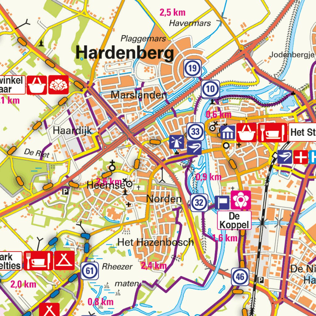 Arthuur Routes fietsknooppuntenkaart het Vechtdal Overijssel 2021 route ...