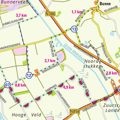 De Vries Kartografie bv. Arthuur routes fietsknooppuntenkaart Kop van Drenthe 2024_geo digital map