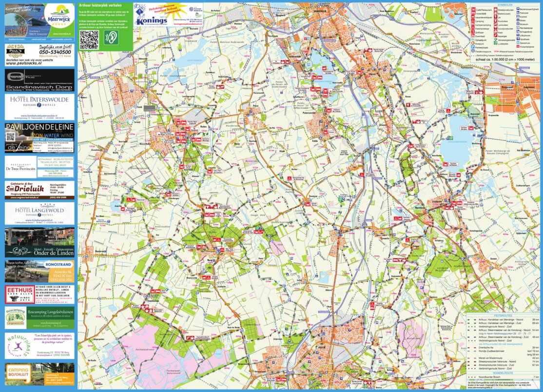 Arthuur Routes fietsknooppuntenkaart Kop van Drenthe route app 2022 ...