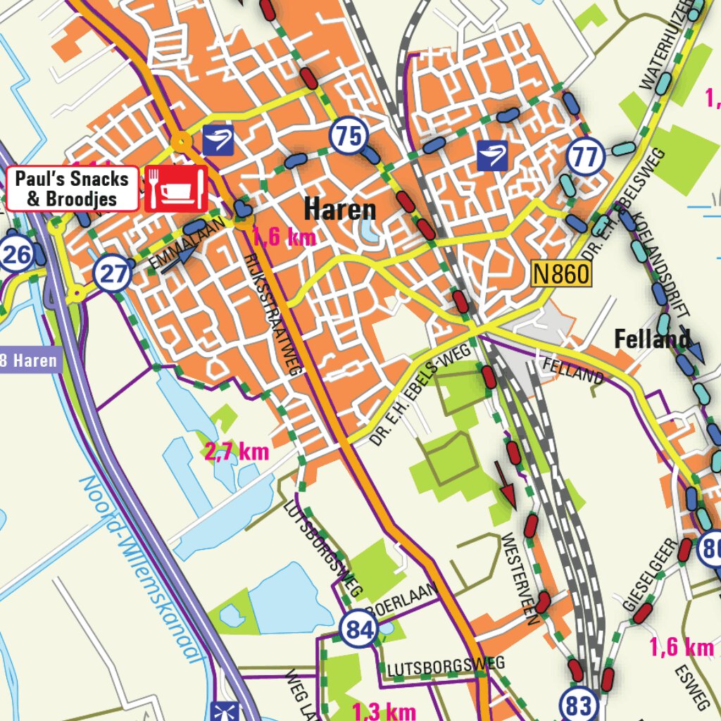 Arthuur Routes fietsknooppuntenkaart Kop van Drenthe route app 2022 ...