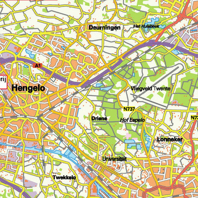 De Vries Kartografie bv. Autoroutekaart Overijssel Proeven van het Platteland het Tuinpad Overijssel APP geo digital map