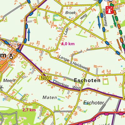 De Vries Kartografie bv. Fietsknooppuntenkaart Veluwe Droomparken De Zanding APP_geo digital map