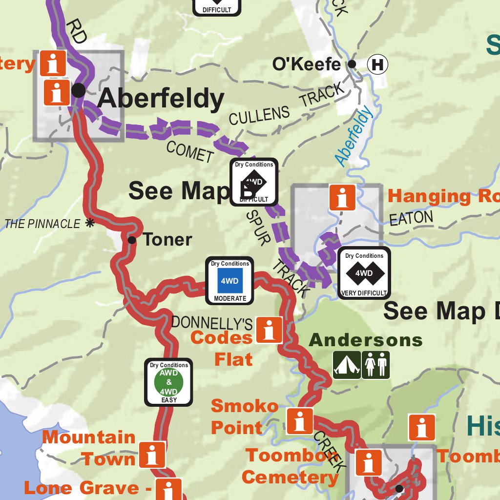 Aberfeldy Back Roads Tours (Overview Map) by DELWP Avenza Maps