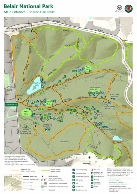 Belair National Park Entrance Shared Use Trails Map by Department for ...