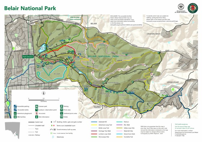 Belair National Park Map by Department for Environment and Water ...