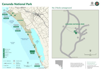 Department for Environment and Water Canunda National Park – No2 Rocks Campground map digital map