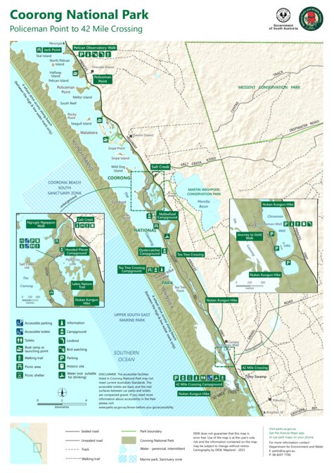 Coorong National Park - Policeman Point to 42 Mile Crossing Map by ...