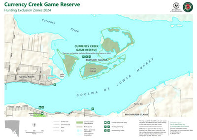 Department for Environment and Water Currency Creek Game Reserve – Hunting Exclusion Zones digital map