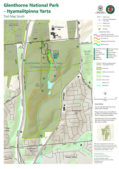 Department for Environment and Water Glenthorne National Park Trail Map - South digital map