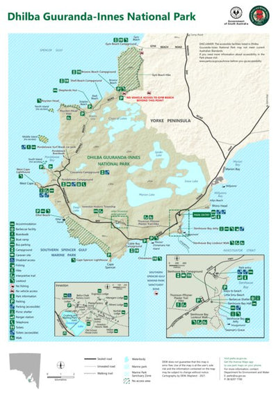 Department for Environment and Water Innes NP with Walks Information digital map