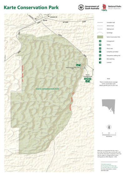 Department for Environment and Water Karte Conservation Park map digital map