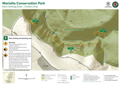 Department for Environment and Water Morialta Conservation Park - rock climbing zones map digital map