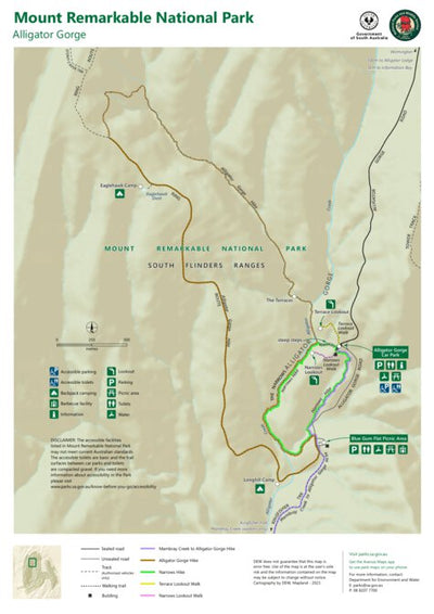 Mount Remarkable National Park - Alligator Gorge Map by Department for ...