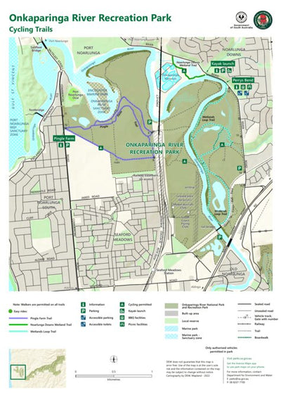 Department for Environment and Water Onkaparinga River Recreation Park cycling trails digital map