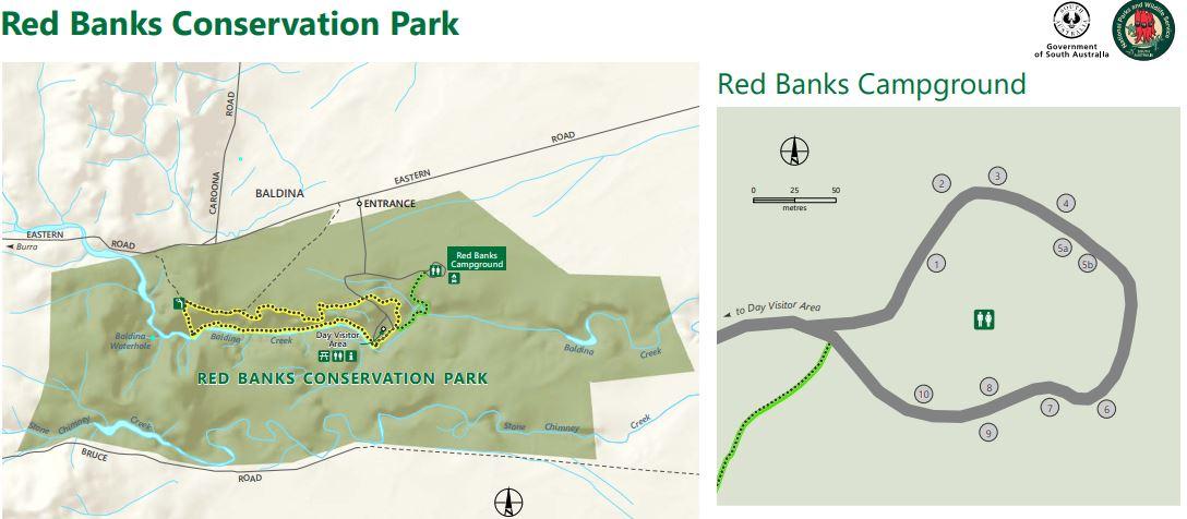 Red Banks Conservation Park - Red Banks Campground Map by Department ...