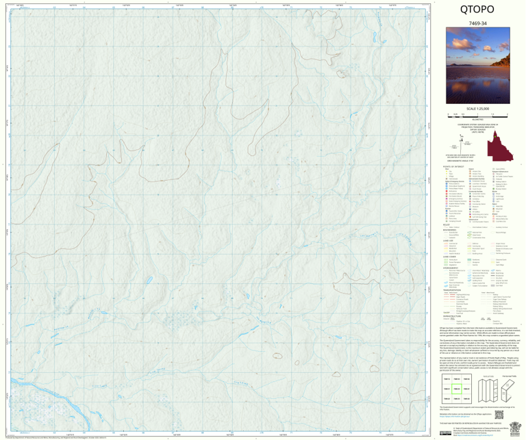 Cattle Swamp (7469-34) Map by Department of Natural Resources and Mines ...