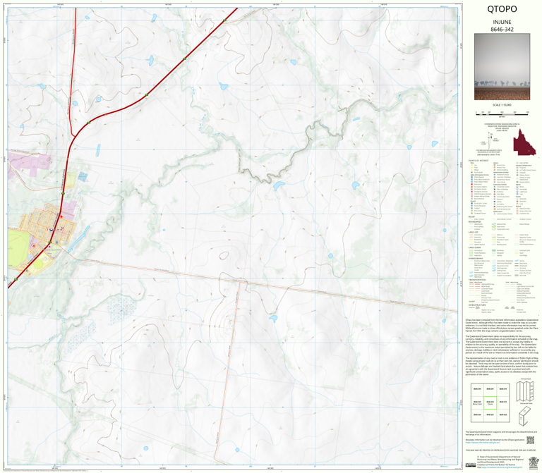 Injune Map Injune (8646-342) Map by Department of Natural Resources and Mines ...