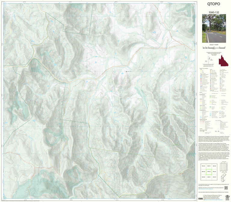 Mount Coora (9345-132) Map by Department of Natural Resources and Mines ...