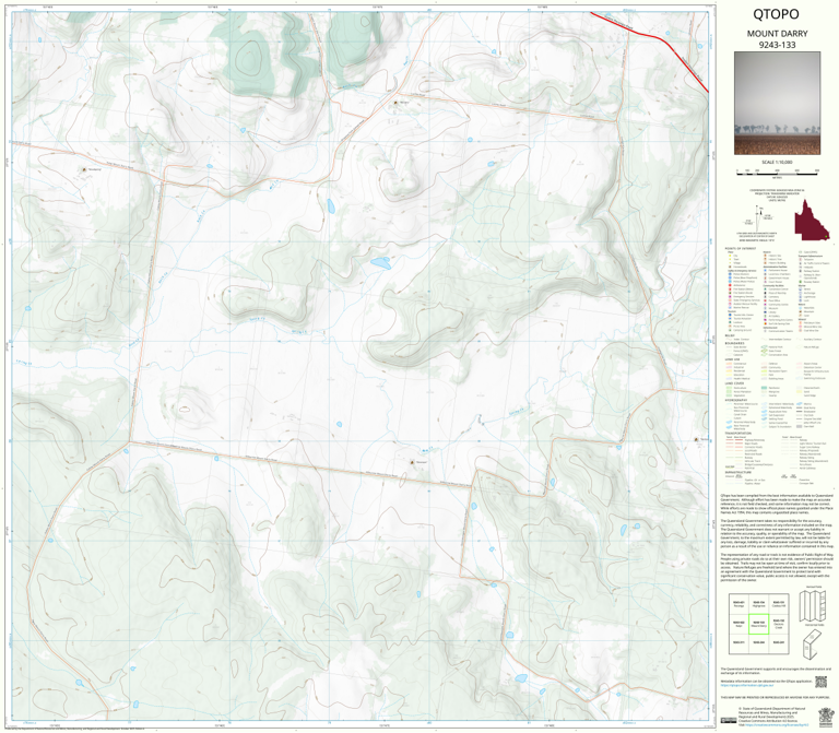 Mount Darry (9243-133) Map by Department of Natural Resources and Mines ...