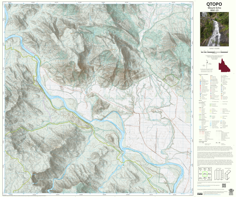 Mount Echo (8061-23) Map by Department of Natural Resources and Mines ...