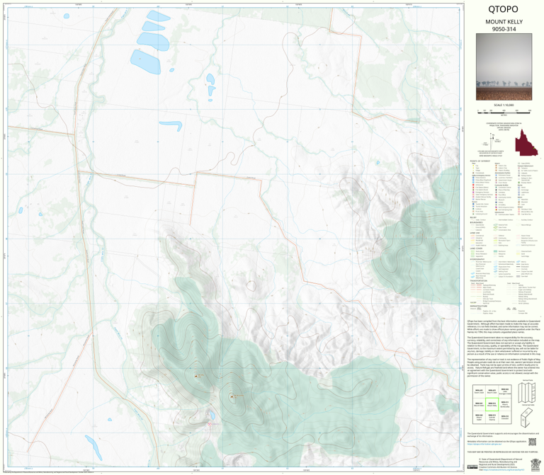 Mount Kelly (9050-314) Map by Department of Natural Resources and Mines ...