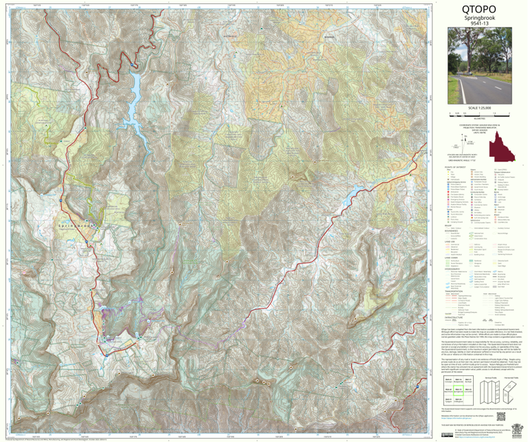 Springbrook (9541-13) Map by Department of Natural Resources and Mines ...