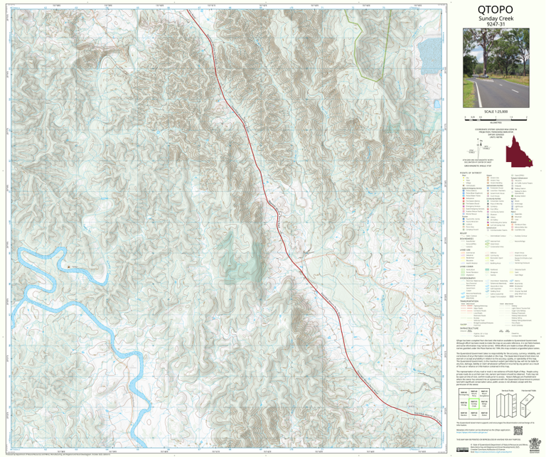 Sunday Creek (9247-31) Map by Department of Natural Resources and Mines ...