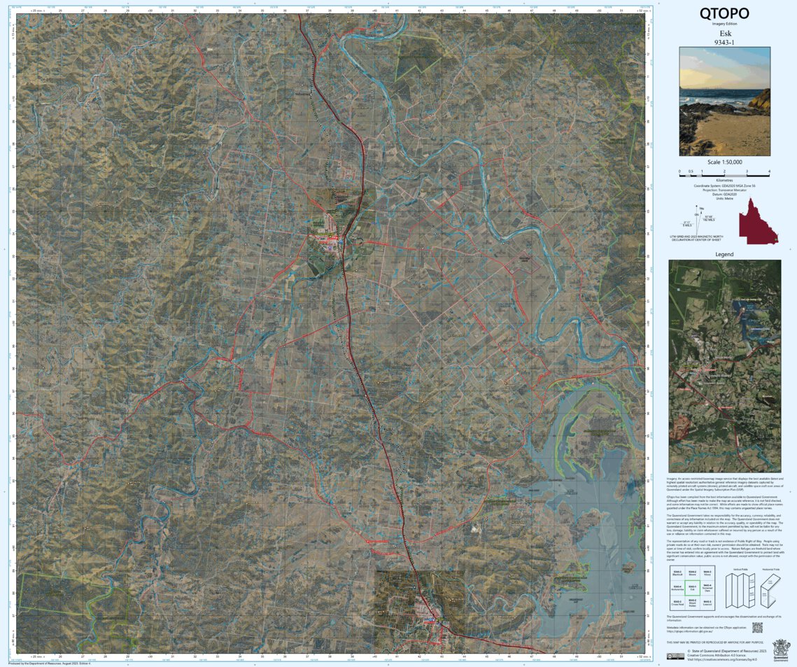 Esk (9343-1i) Map by Department of Resources | Avenza Maps