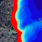 Навігація Рибалки Віжомля озеро. Карта глибин digital map