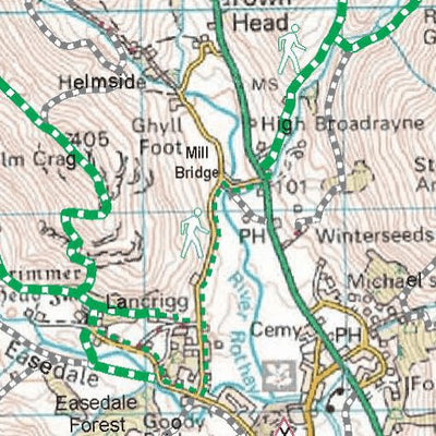 Discovery Walking Guides Ltd Coast 2 Coast Challenge Map 2 Black Sail Hut to Patterdale digital map