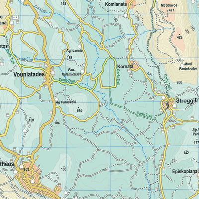 Discovery Walking Guides Ltd Corfu Tour & Trail Map South sheet digital map