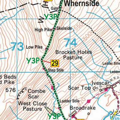 Discovery Walking Guides Ltd Yorkshire 3 Peaks Challenge Map digital map