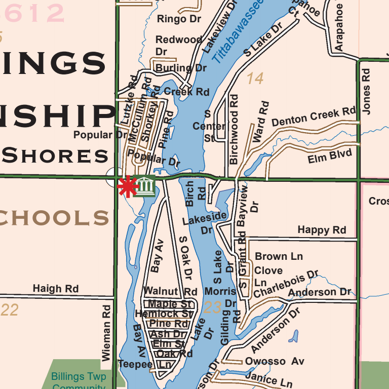 Billings Township, Gladwin County, Michigan Map by Donald Dale Milne ...